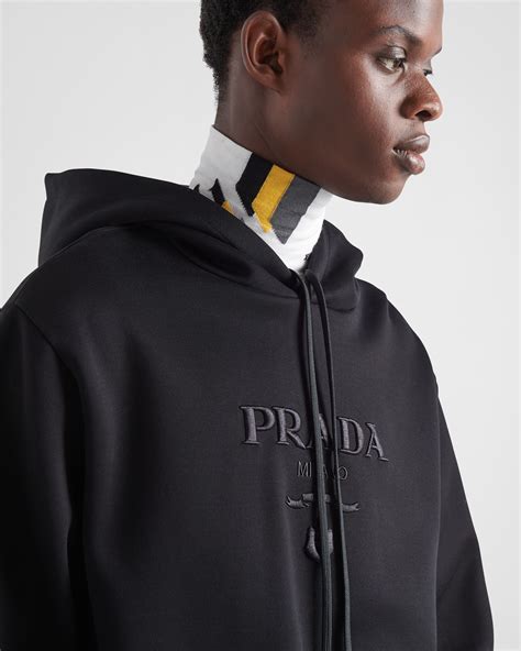 prada milano black sweatshirt|Prada nylon henley shirt.